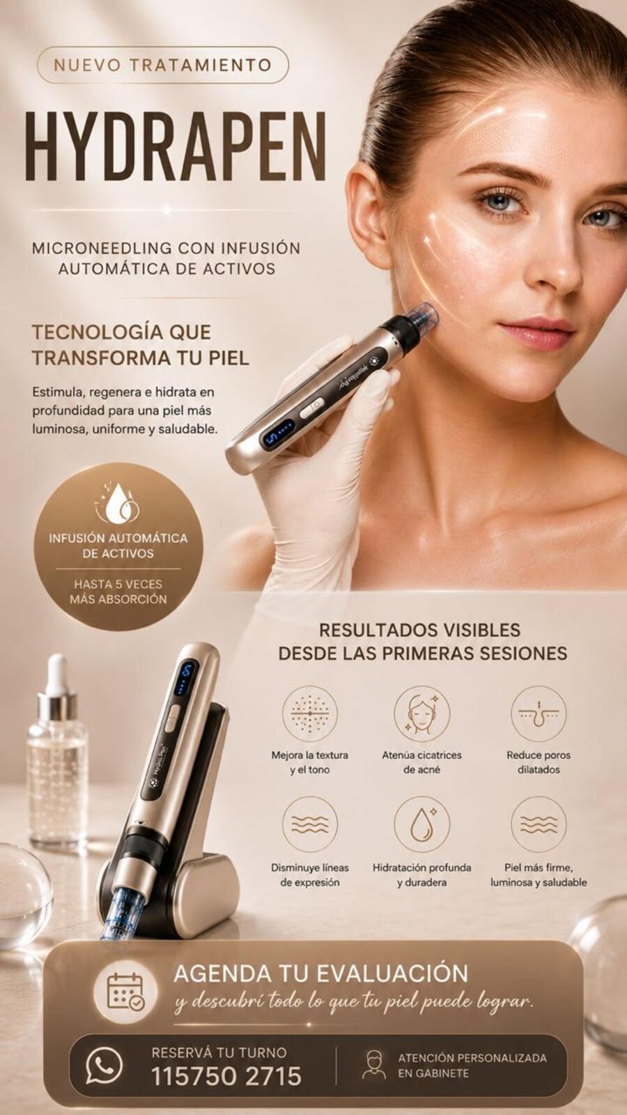 Hydrapen — microneedling con infusión automática de activos